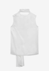 'S Max Mara Draped Neck Silk Satin Top White SMMDRYVI/S_MAXS-001