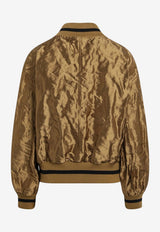 Loewe Crinkled Taffeta Zip-Up Bomber Brown S540Y02XCVPL/S_LOEW-5542
