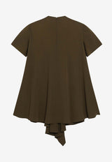 Loewe Stretch Cady Draped Mini Dress Green S540Y09XVHVI/S_LOEW-4160