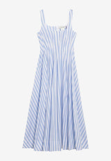 Sportmax Striped Fit-And-Flare Poplin Dress Blue SPXFILMATOCO/S_SPORM-003