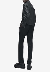 Classic Leather Zip-Up Biker Jacket