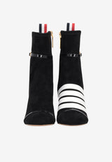 Thom Browne Trompe L'Oeil 105 Soft Suede 4-bar Ankle Boots Black FFB263AL0178_001