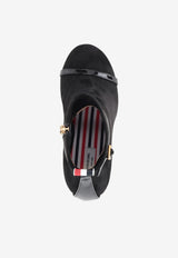 Thom Browne Trompe L'Oeil 105 Soft Suede 4-bar Ankle Boots Black FFB263AL0178_001