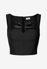 Elisabetta Franchi Structured Cropped Top Black TO04161E2_110