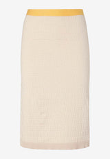 Fendi Monogram Midi Skirt Beige FZS031AW4S/S_FENDI-F0WC4