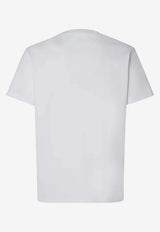 Fendi Logo Embroidered Slim T-shirt White FY1319AY0G/S_FENDI-F0QA0
