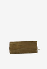 Alaïa Large Le Click East-West Shoulder Bag in Nubuck Leather Khaki AA1L2038CA214--A47