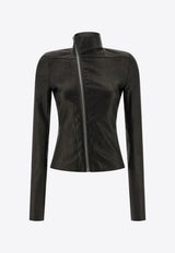 Rick Owens Temple Gary Leather Zip Jacket Black RP01F6701LSV_09