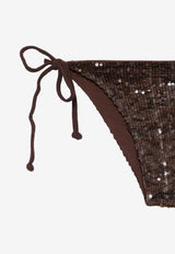 P.A.R.O.S.H. Halterneck Sequined Bikini Brown D005520GONG26_008