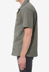 Dolce & Gabbana Logo Patch Buttoned Shirt Green G50E3T-FU5YP-N0755