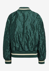 Loewe Crinkled Taffeta Bomber Jacket Green S540Y02XCVPL/S_LOEW-4110