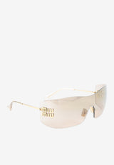 Logo Lettering Mask Sunglasses
