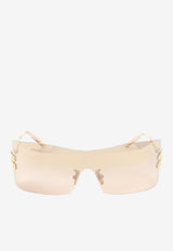 Logo Lettering Mask Sunglasses