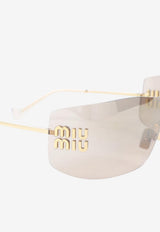 Logo Lettering Mask Sunglasses