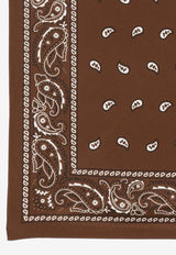 P.A.R.O.S.H. Paisley Silk Bandana Brown D001500SOY_886