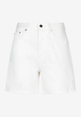 Anine Bing Kat Mini Denim Shorts White A0510677_OFW25