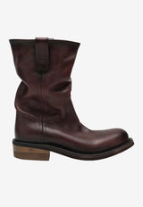 Miu Miu Foule Calfskin Ankle Boots Brown 5U680EA0455OD/S_MIU-F0201