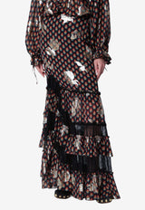 Etro Printed Silk Maxi Tiered Skirt Multicolor WRFA019399SAA84/S_ETRO-X0811
