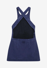 Miu Miu Embroidered Mini Dress Blue MF6345OOO19JY/S_MIU-F0021