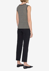 Anine Bing Lowen Striped V-neck Top Monochrome A0911919_MTL81