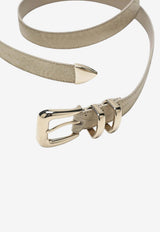 Brunello Cucinelli Croc-Embossed Leather Belt Beige MAUAL253LE/S_CUCIN-C058