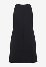 Rhinestone Embellished Wool and Silk Mini Dress