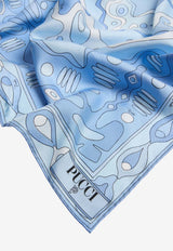 Pucci Angoli Print Silk Square Scarf Light Blue 6HGB41 6HC11 2