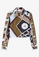 Pucci Vivara Print Long-Sleeved Cropped Shirt Multicolor 6HRJ15 6H841 016