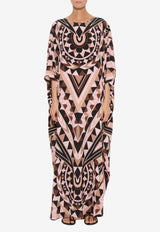 Pucci Manuba Print Silk Maxi Kaftan Dress Multicolor 6HRL48 6H773 039