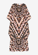 Pucci Manuba Print Silk Maxi Kaftan Dress Multicolor 6HRL48 6H773 039