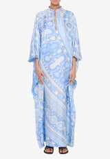 Pucci Soleil Print Maxi Silk Kaftan Dress Light Blue 6HRL76 6H862 068