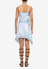 Pucci Iride Print Asymmetric Scarf Skirt Light Blue 6HRV87 6H756 012