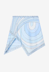 Pucci Iride Print Asymmetric Scarf Skirt Light Blue 6HRV87 6H756 012