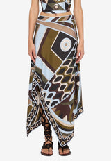 Pucci Vivara Print Asymmetric Maxi Skirt Multicolor 6HRW16 6H876 016