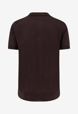 Silk-Blend Knitted Polo T-shirt