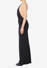 Solace London Alexandra One-Shoulder Crepe Gown Black OS47008--BLACK