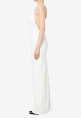 Solace London Alexandra One-Shoulder Crepe Gown White OS47008--CREAM