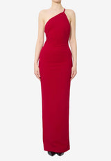 Solace London Alexandra One-Shoulder Crepe Gown Red OS47008--RED