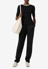 Elisabetta Franchi Crewneck Tie-Fastening Top Black MK67S61E2_685