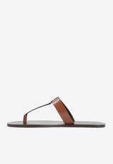 Babylone Burnished Leather Flip-Flop Sandals