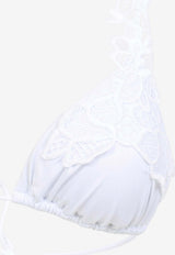 Lace-Trimmed Triangle Bikini Set