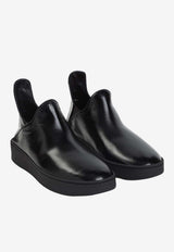 Asymmetric Leather Slip-On Sneakers