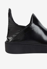 Asymmetric Leather Slip-On Sneakers