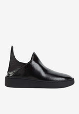 Asymmetric Leather Slip-On Sneakers