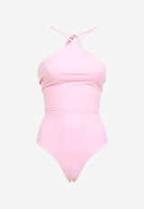 Halter-Neck Open-Back One-Piece