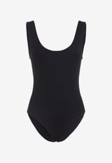 Scalloped Edge Open-Back Swimsuit