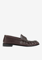 Side-Logo Leather Penny Loafers