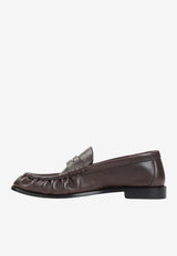 Side-Logo Leather Penny Loafers