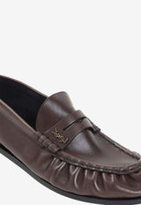 Side-Logo Leather Penny Loafers