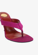 Opyum 85 Sculptural Logo-Heel Satin Sandals